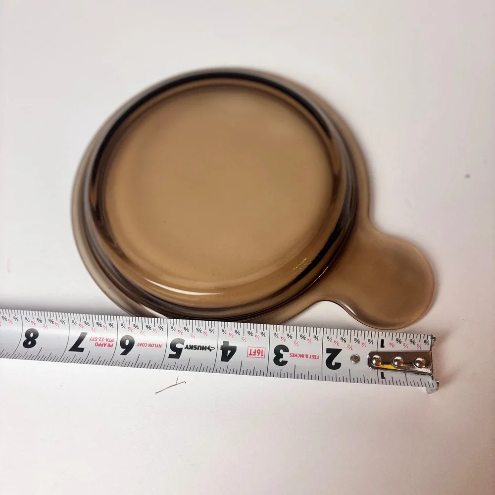 Vintage Pyrex Visions Amber Glass Lid Replacement P-240-C 5.5‎ Inch Brown Cover